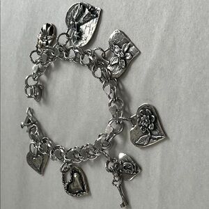 Silver Heart Charm Bracelet